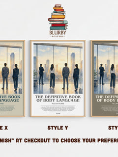 The Definitive Book of Body Language bookish print in frame leaning in hallway – non fiction wall art