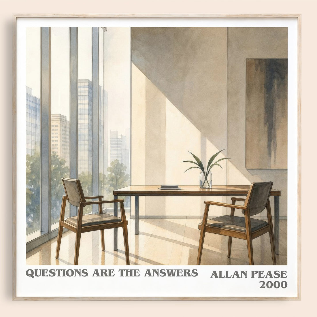 Questions Are the Answers literary book poster by Allan Pease – framed literary art print