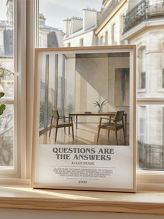 Questions Are the Answers bookish poster colour and style options – Allan Pease book art