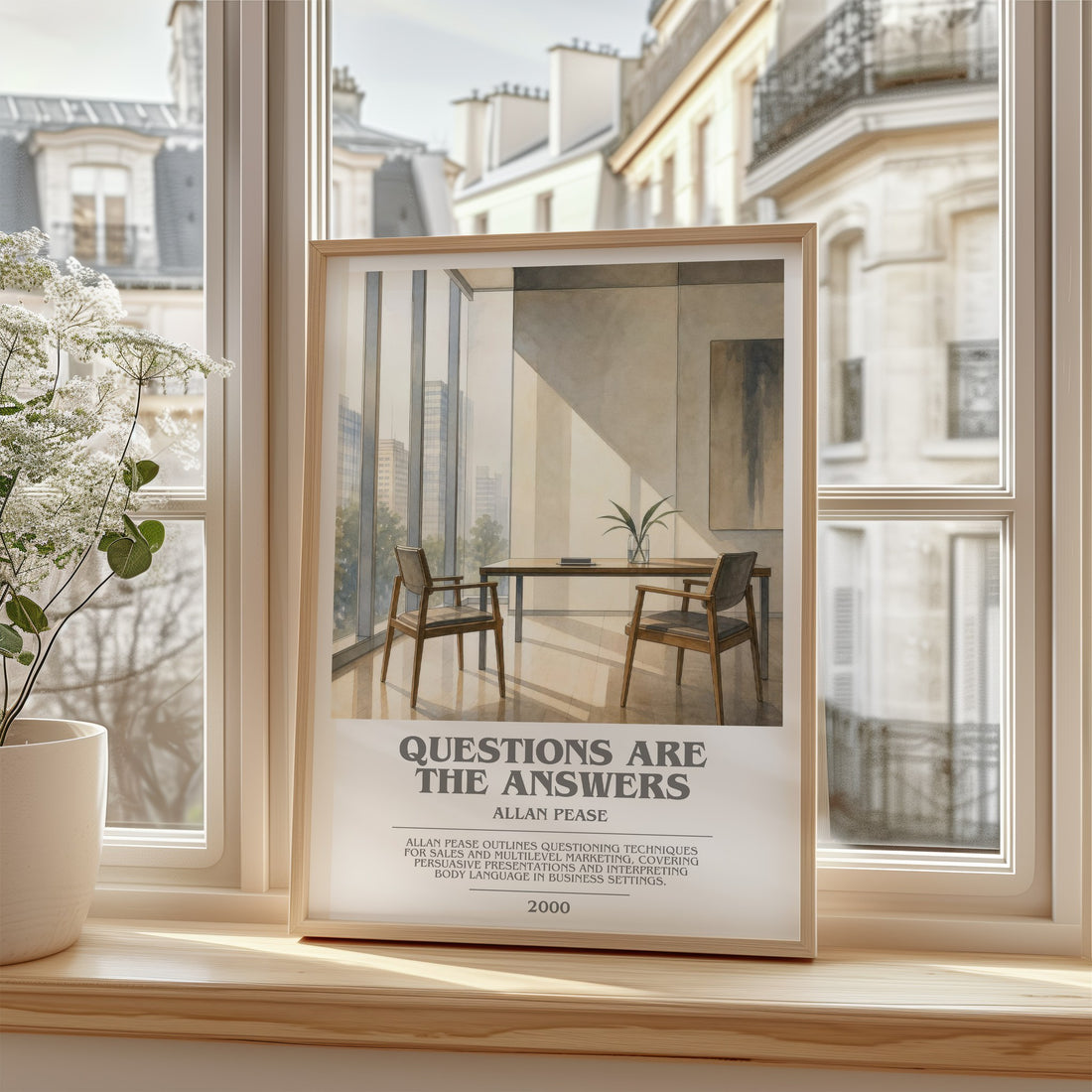 Questions Are the Answers bookish poster colour and style options – Allan Pease book art