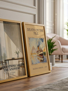 Questions Are the Answers watercolour print framed by window – literary home decor