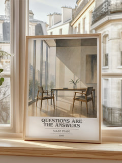 Questions Are the Answers book cover poster colour and style options – Allan Pease book art