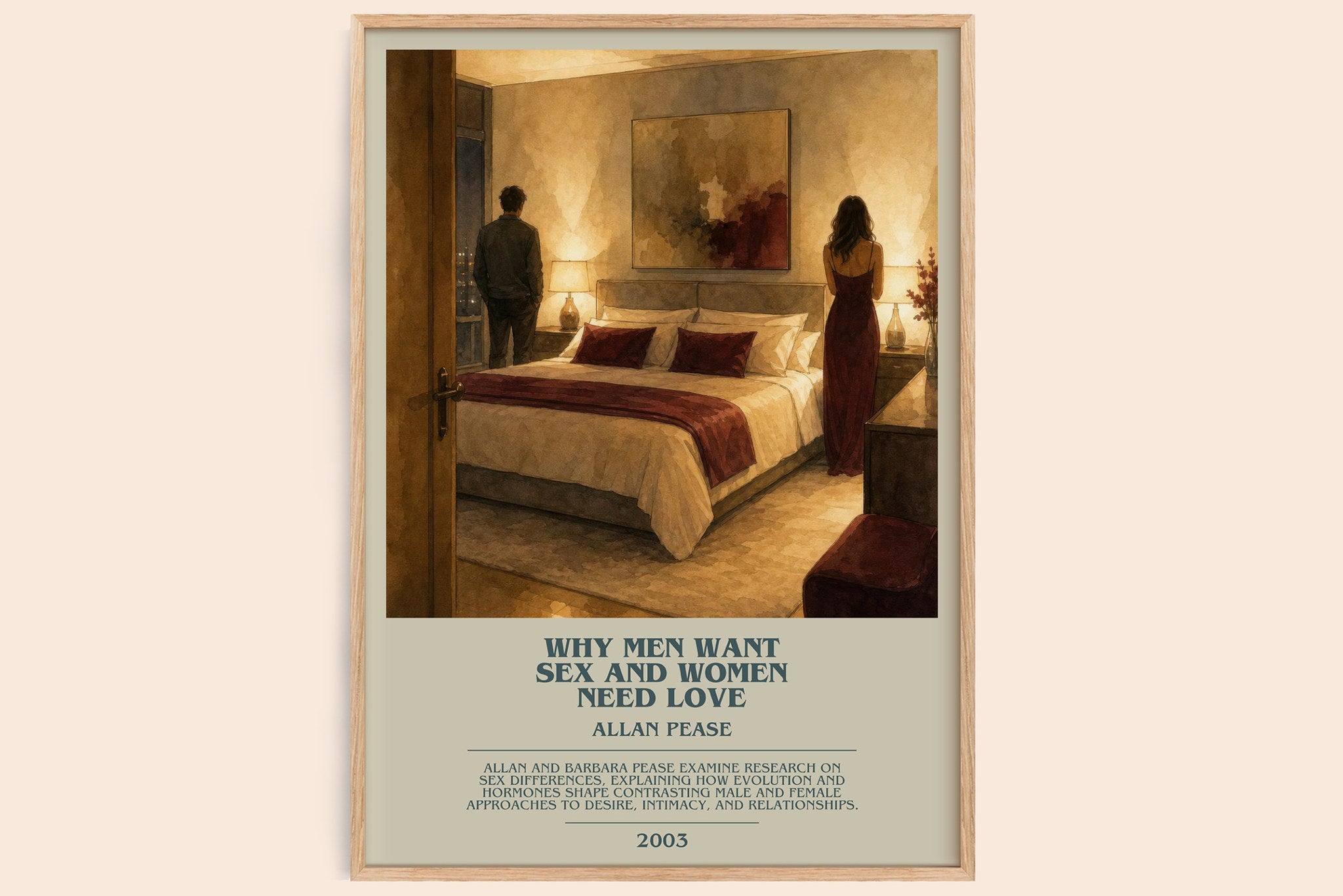 Why Men Want Sex and Women Need Love Bookish Wall Art by Allan Pease