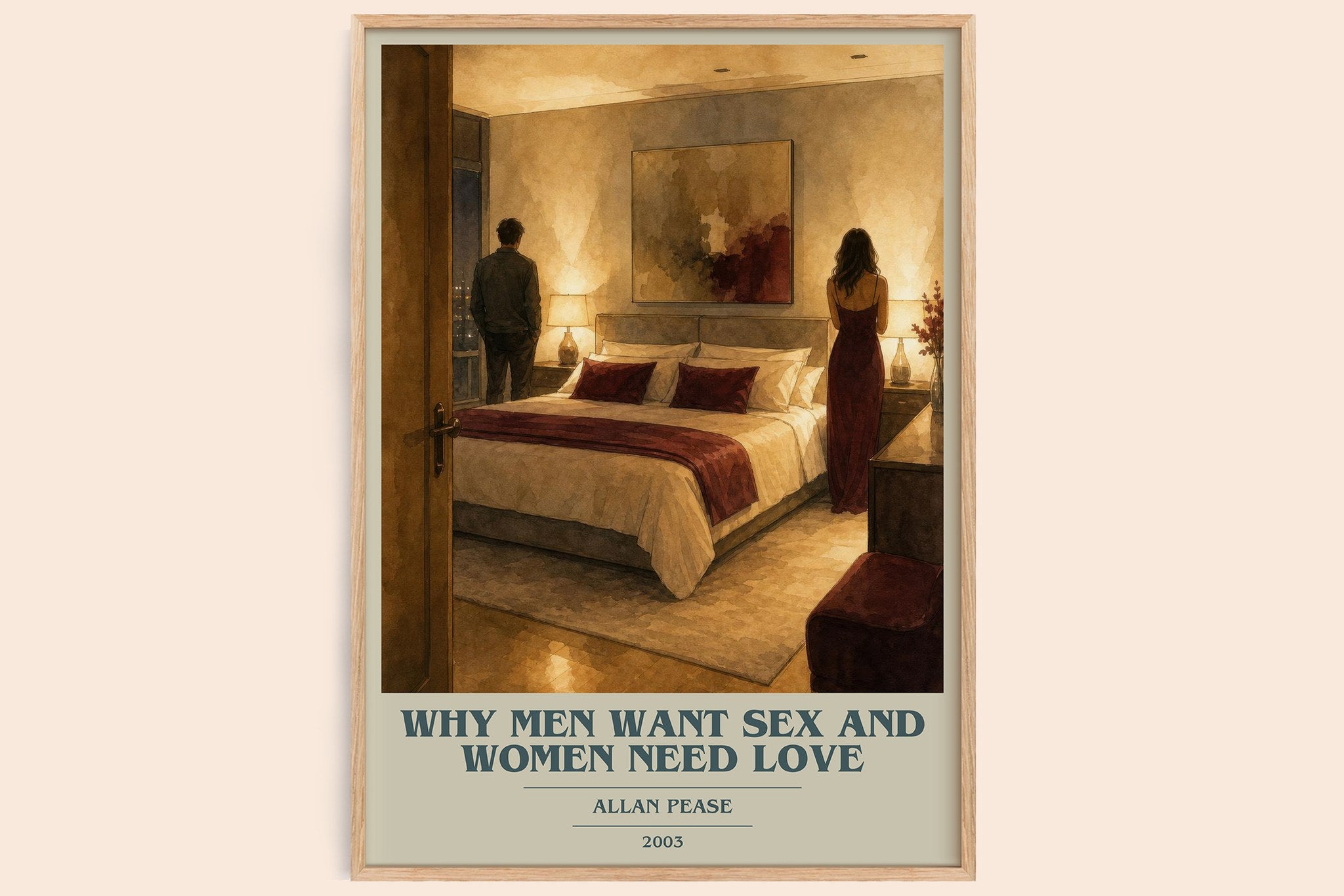 Why Men Want Sex and Women Need Love Book Cover Poster by Allan Pease