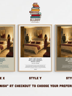 Why Men Want Sex and Women Need Love bookish print in frame leaning in hallway – non fiction wall art