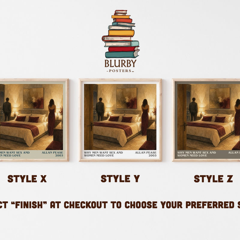 Why Men Want Sex and Women Need Love literary print in frame leaning in hallway – non fiction wall art