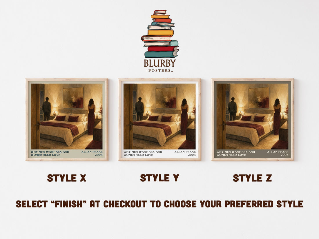 Why Men Want Sex and Women Need Love literary print in frame leaning in hallway – non fiction wall art (mockup)