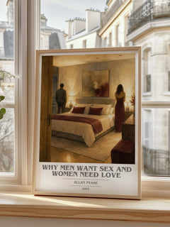 Why Men Want Sex and Women Need Love book cover poster colour and style options – Allan Pease book art