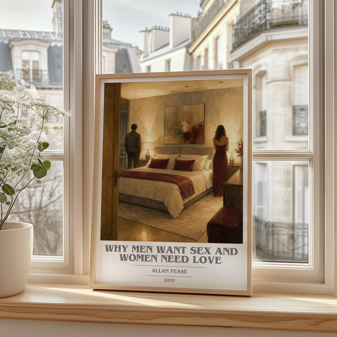 Why Men Want Sex and Women Need Love book cover poster colour and style options – Allan Pease book art