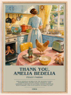 Thank You, Amelia Bedelia bookish book poster by Peggy Parish – framed literary art print