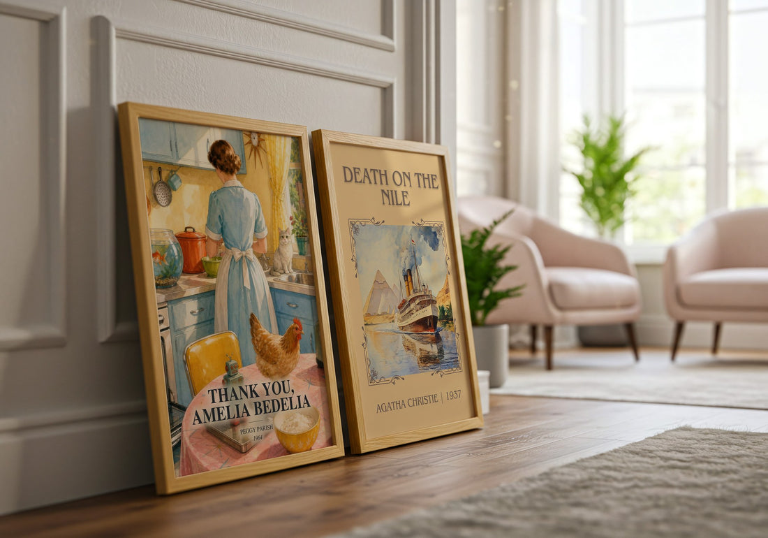Thank You, Amelia Bedelia watercolour print framed by window – literary home decor