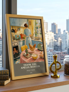Thank You, Amelia Bedelia book cover print framed by window – literary home decor