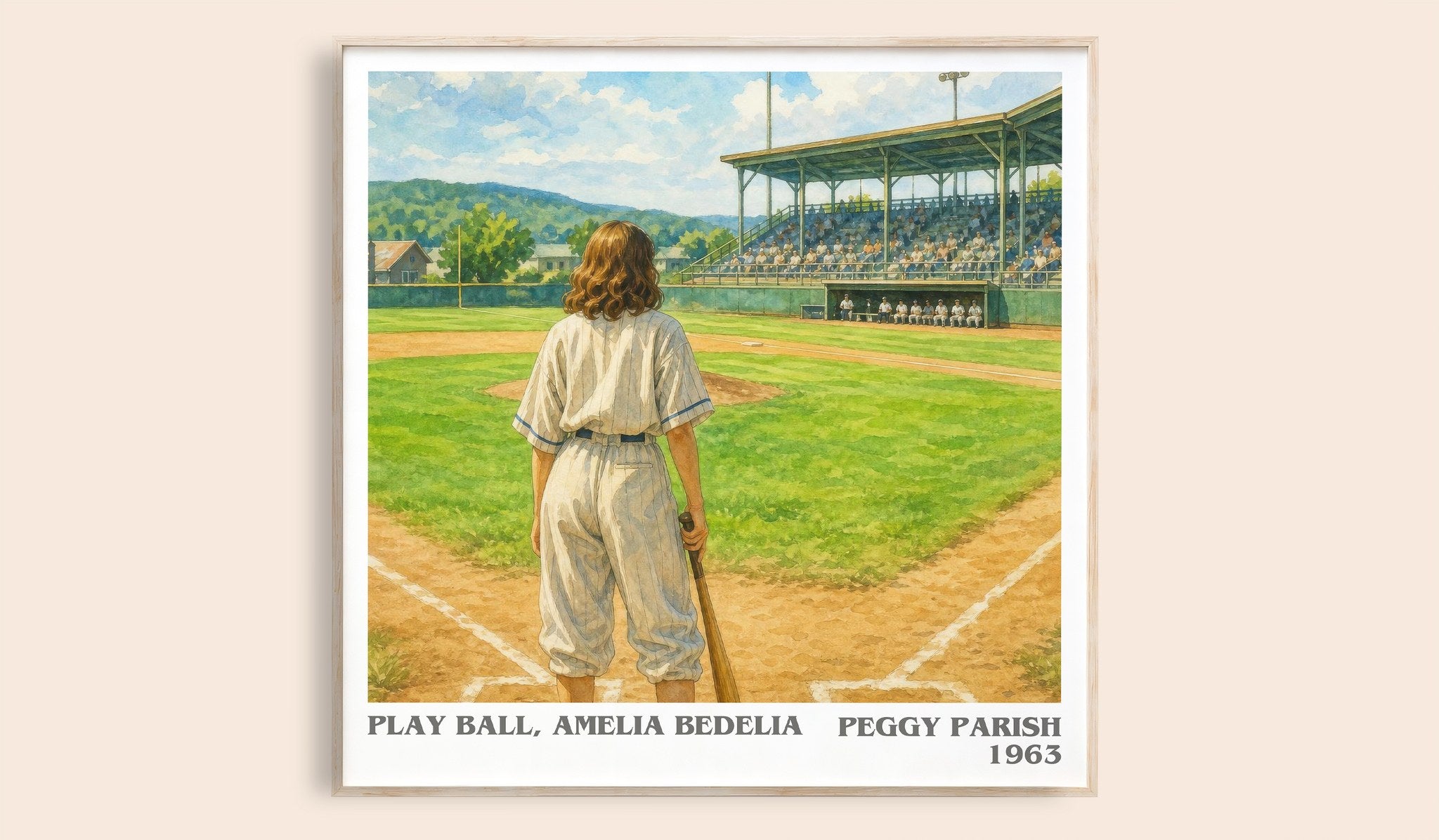 Play Ball, Amelia Bedelia Literary Art Print by Peggy Parish