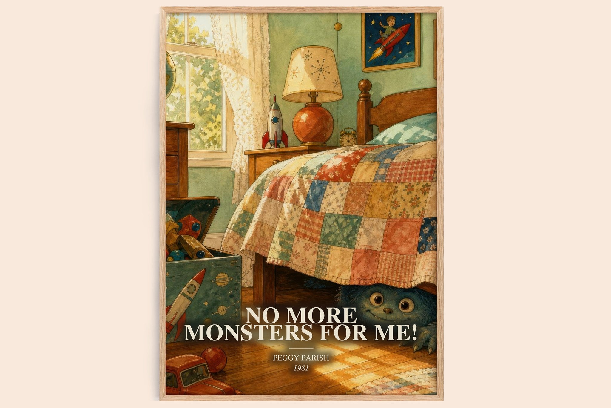 No More Monsters for Me! Book Watercolour Illustration by Peggy Parish