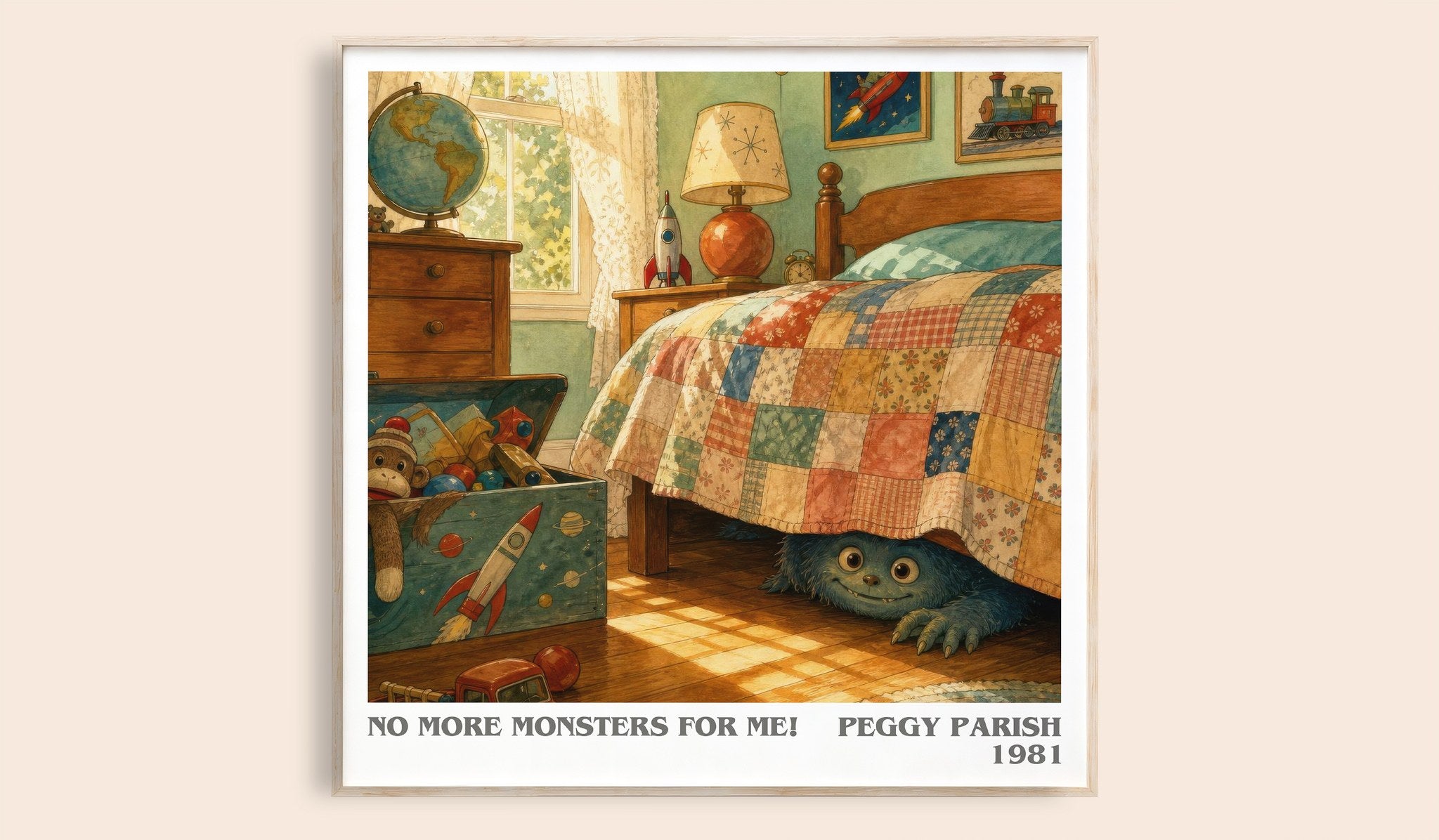 No More Monsters for Me! Literary Art Print by Peggy Parish