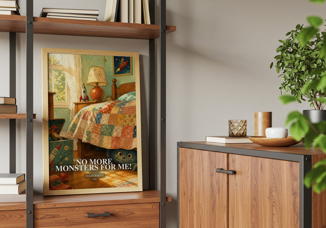 No More Monsters for Me! book watercolour illustration paper finish options – matte satin gloss