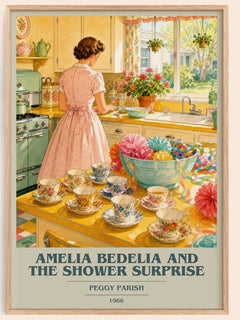 Amelia Bedelia and the Shower Surprise book cover book poster by Peggy Parish – framed literary art print