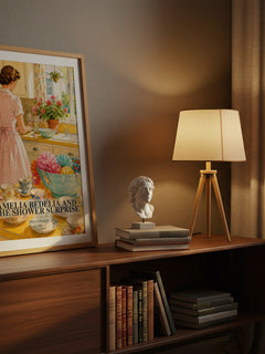 Amelia Bedelia and the Shower Surprise watercolour print on bookshelf – Peggy Parish fan gift