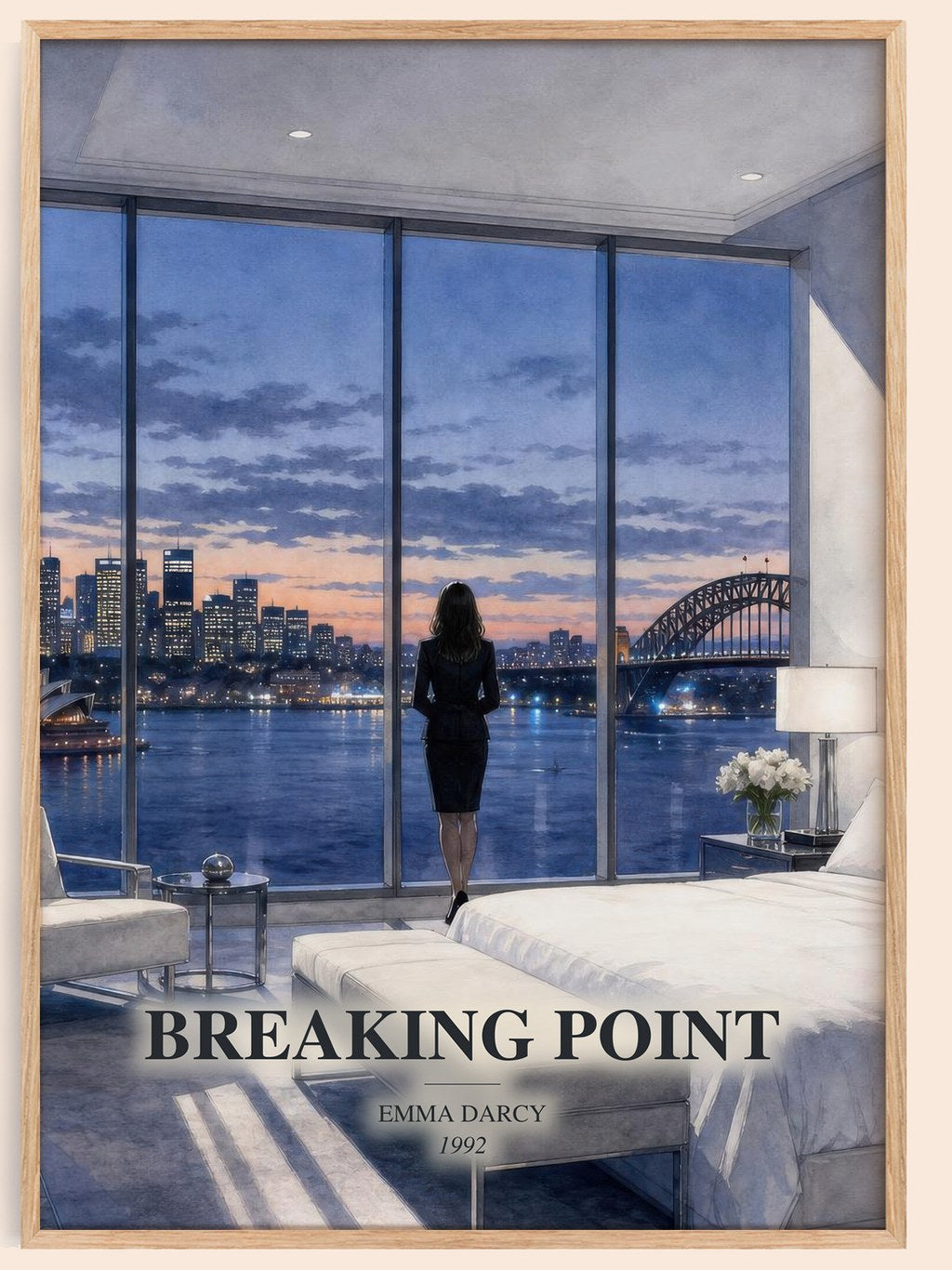 Breaking Point watercolour book poster by Emma Darcy – framed literary art print