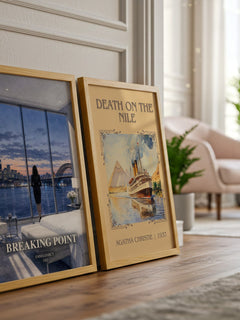 Breaking Point watercolour print framed by window – literary home decor