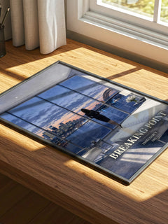 Breaking Point watercolour book poster framed on wall – romance wall art
