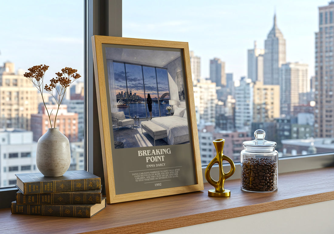 Breaking Point bookish print framed by window – literary home decor
