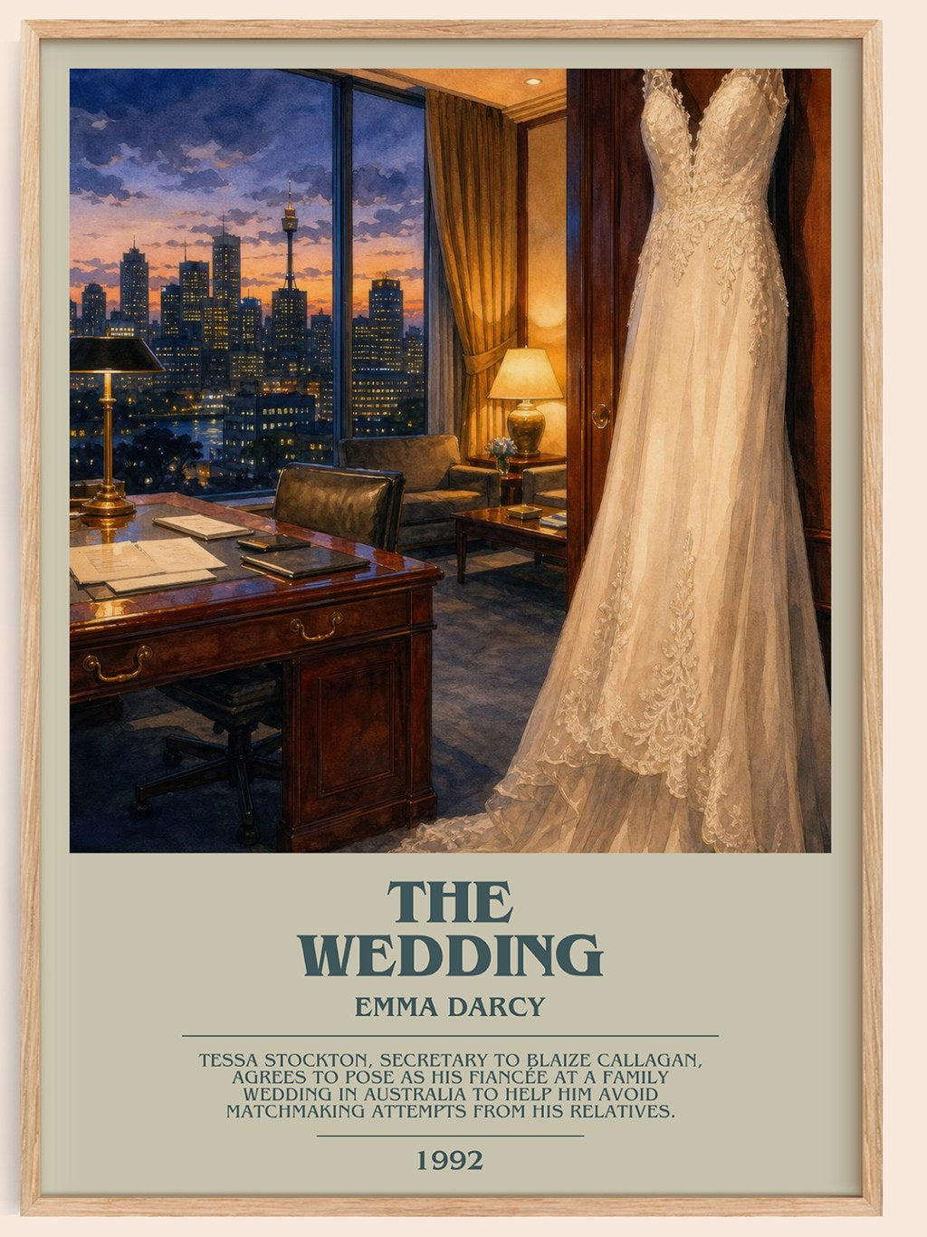 The Wedding bookish book poster by Emma Darcy – framed literary art print