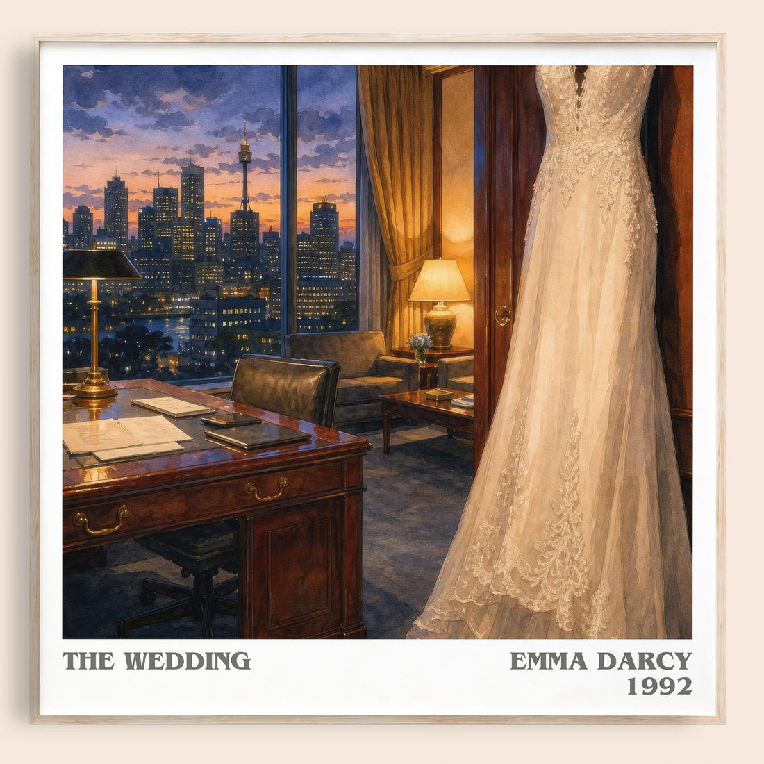The Wedding literary book poster by Emma Darcy – framed literary art print