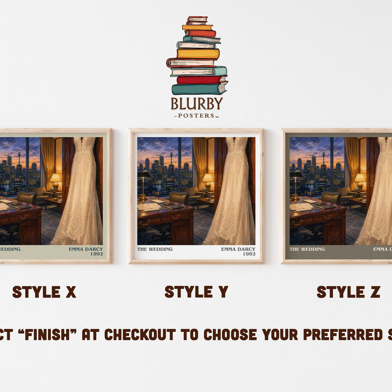 The Wedding literary print in frame leaning in hallway – romance wall art
