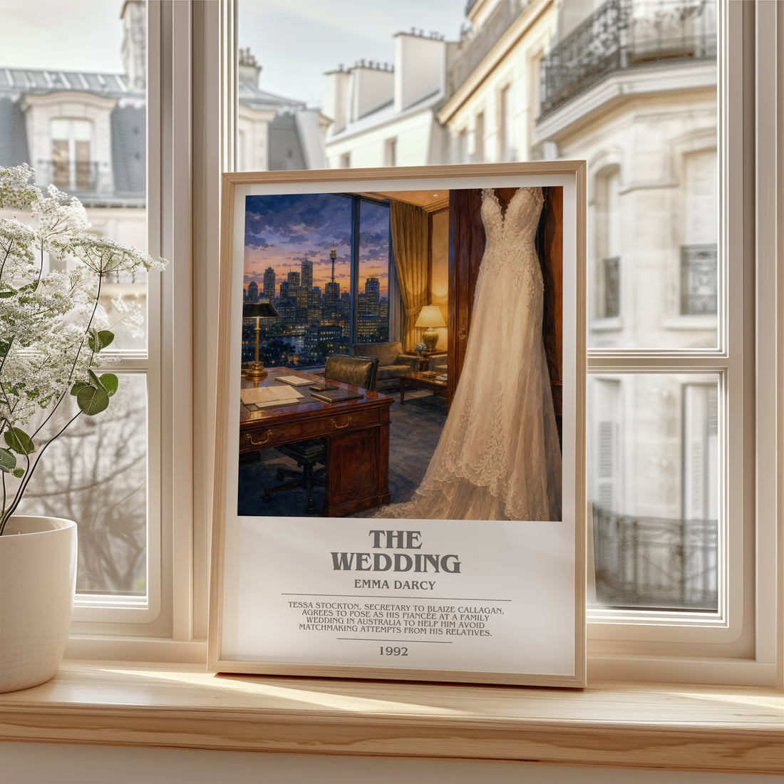 The Wedding bookish poster colour and style options – Emma Darcy book art