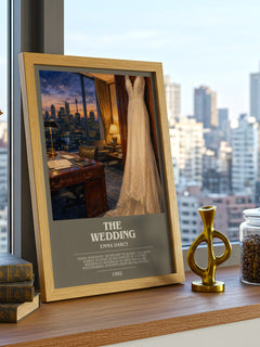 The Wedding bookish print framed by window – literary home decor