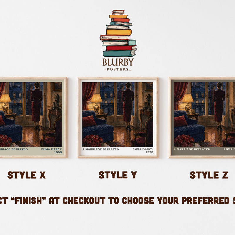 A Marriage Betrayed literary print in frame leaning in hallway – romance wall art