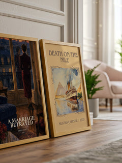 A Marriage Betrayed watercolour print framed by window – literary home decor
