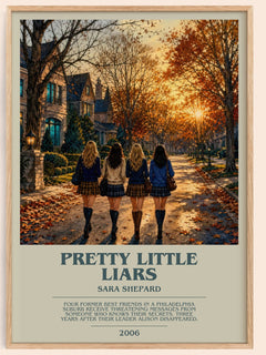 Pretty Little Liars bookish book poster by Sara Shepard – framed literary art print