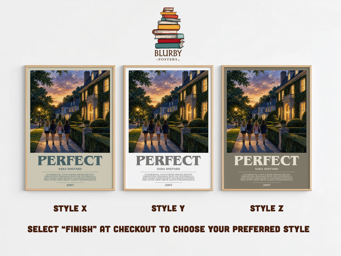 Perfect bookish print in frame leaning in hallway – young adult wall art (mockup)