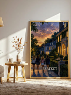 Perfect watercolour print in frame leaning in hallway – young adult wall art