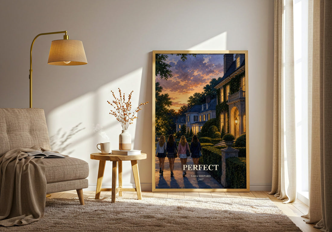 Perfect watercolour print in frame leaning in hallway – young adult wall art