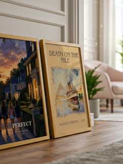 Perfect watercolour print framed by window – literary home decor