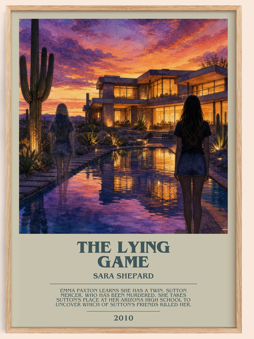 The Lying Game bookish book poster by Sara Shepard – framed literary art print
