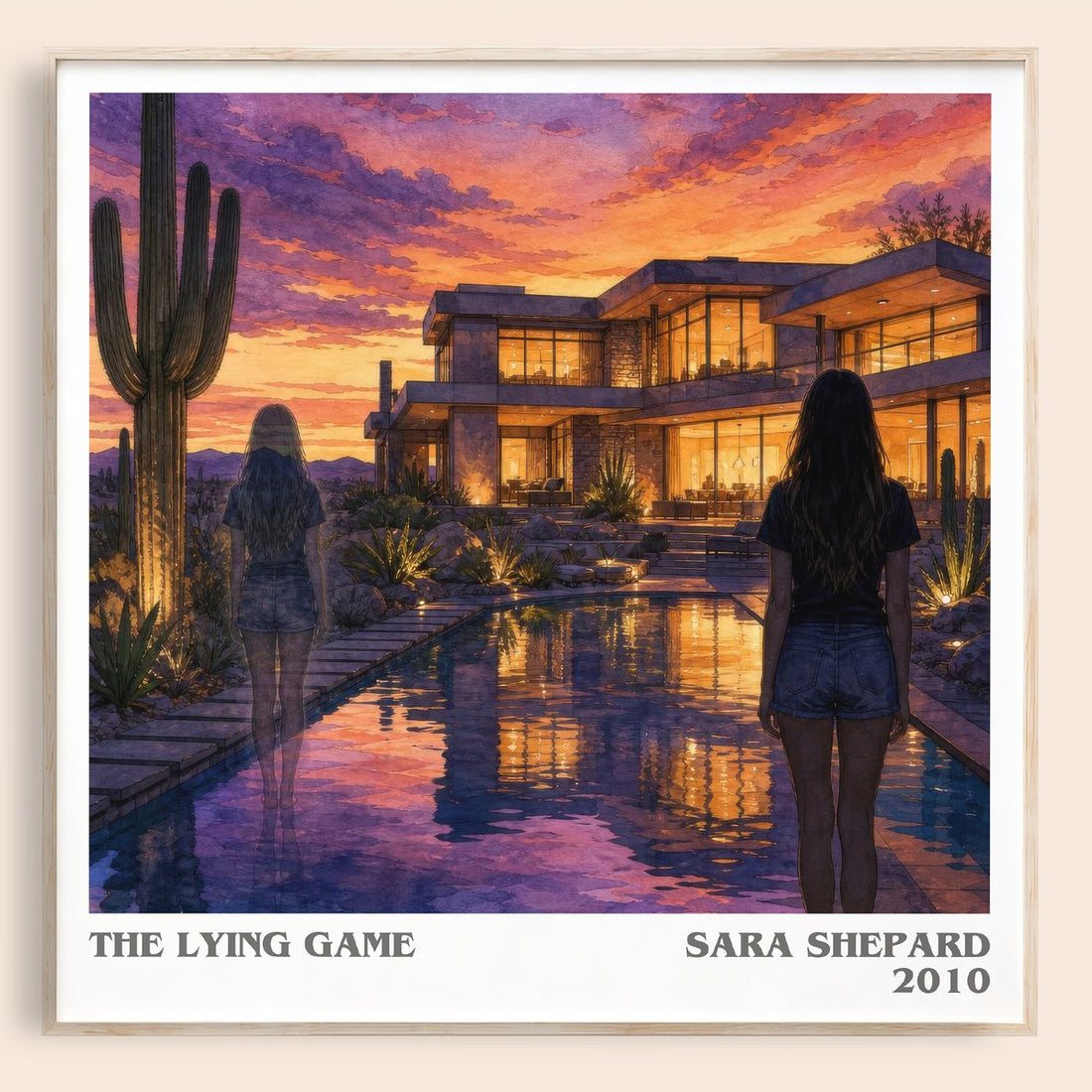 The Lying Game literary book poster by Sara Shepard – framed literary art print