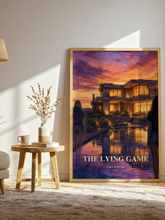 The Lying Game watercolour print in frame leaning in hallway – young adult wall art