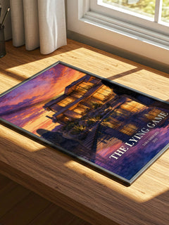 The Lying Game watercolour book poster framed on wall – young adult wall art