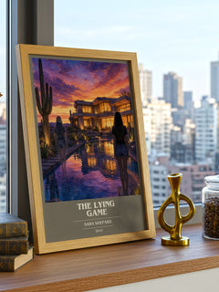 The Lying Game book cover print framed by window – literary home decor