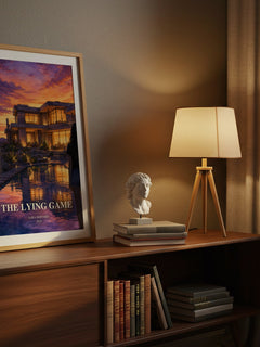 The Lying Game watercolour print on bookshelf – Sara Shepard fan gift