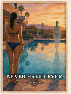 Never Have I Ever watercolour book poster by Sara Shepard – framed literary art print