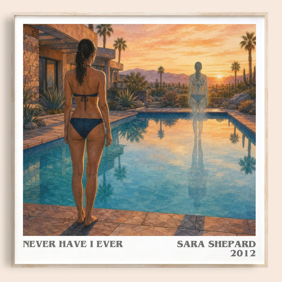 Never Have I Ever literary book poster by Sara Shepard – framed literary art print