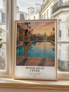 Never Have I Ever book cover poster colour and style options – Sara Shepard book art