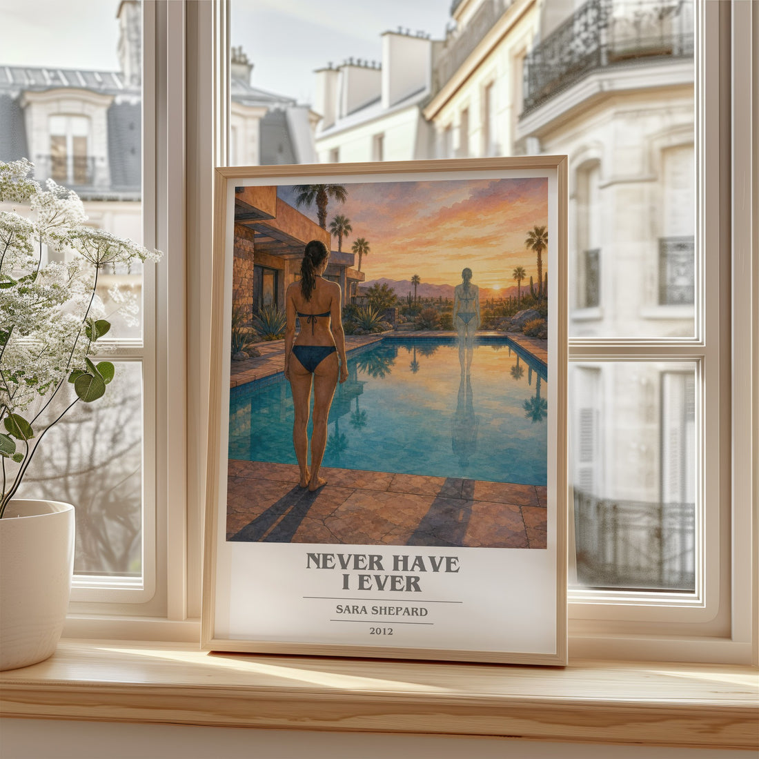 Never Have I Ever book cover poster colour and style options – Sara Shepard book art