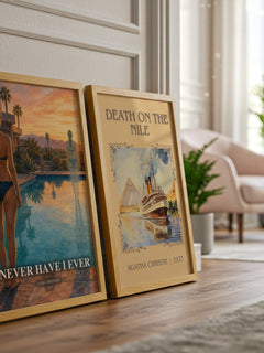 Never Have I Ever watercolour print framed by window – literary home decor