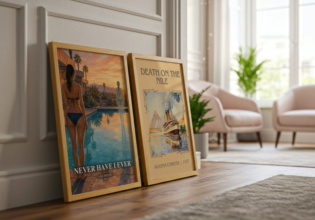 Never Have I Ever watercolour print framed by window – literary home decor